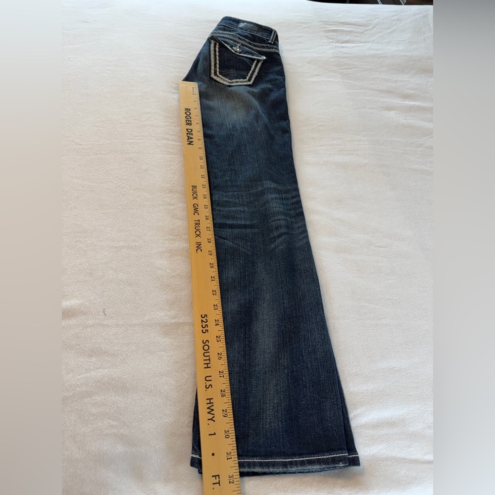 Daytrip Leo 26R Dark Wash Bootcut Jeans Western Cowgirl Y2K Flap Pocket Stretch - Picture 10 of 13